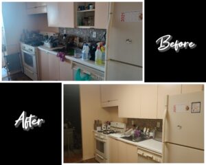 Kitchen reorganization and cleaning service results