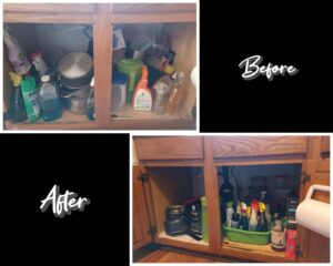 No more under the sink mess. We will organize anything to make your space YOURS again